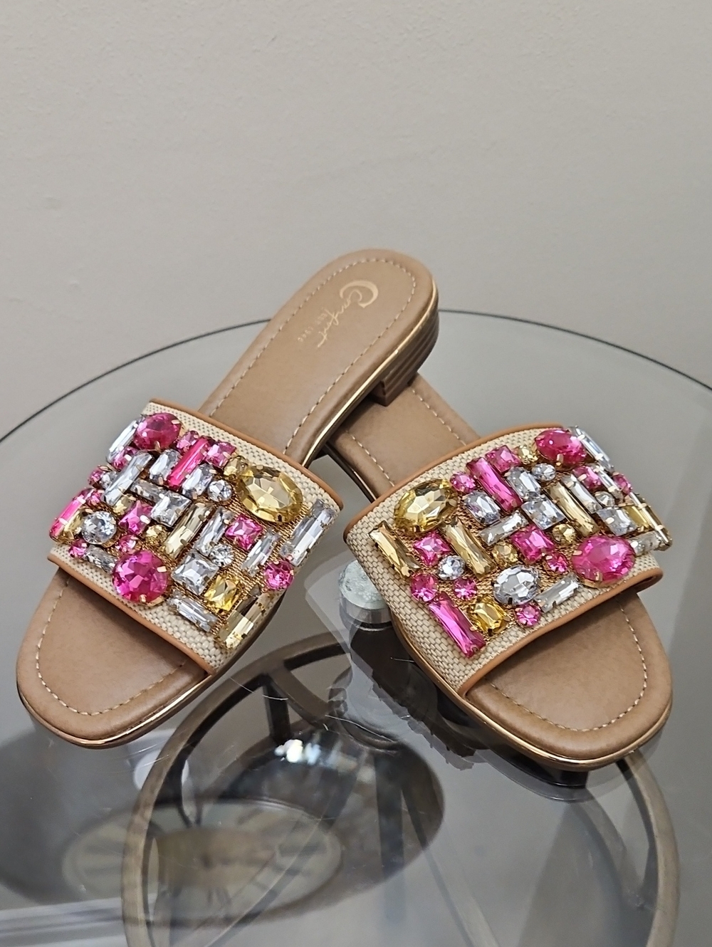 Cato Bejeweled Slide Sandals